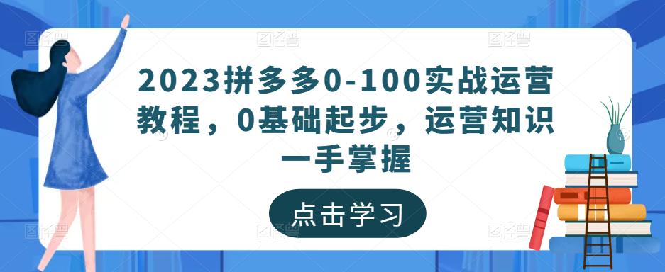 2023拼多多0-100实战运营教程，0基础起步，运营知识一手掌握