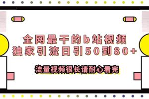 （7858期）全网最干的b站视频独家引流日引50到80+流量视频很长请耐心看完[中创网]