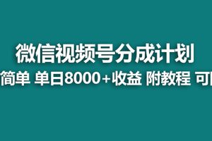 （7904期）【蓝海项目】视频号分成计划，单天收益8000+，附玩法教程！可陪跑[中创网]