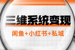 （7898期）三维系统变现项目：普通人首选-年入百万的翻身项目，闲鱼+小红书+私域[中创网]