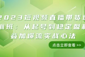 （7935期）2023短视频直播带货培训班：从起号到稳定盈利叠加爆流实战心法（11节课）[中创网]