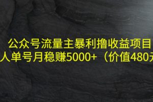 （4011期）公众号流量主暴利撸收益项目，单人单号月稳赚5000+（价值480元）[中创网]