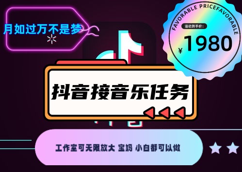 （4043期）外面收费1980抖音音乐接任务赚钱项目【任务渠道+详细教程】