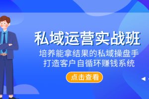 （7986期）私域运营实战班，培养能拿结果的私域操盘手，打造客户自循环赚钱系统[中创网]