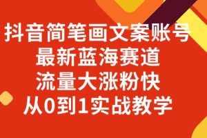 （8096期）抖音简笔画文案账号，最新蓝海赛道，流量大涨粉快，从0到1实战教学[中创网]