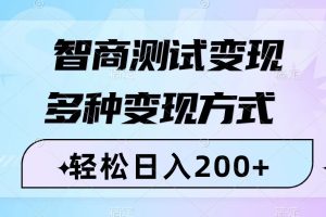 （8049期）智商测试变现，轻松日入200+，几分钟一个视频，多种变现方式（附780G素材）[中创网]