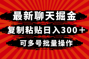 （8225期）最新聊天掘金，复制粘贴日入300＋，可多号批量操作[中创网]