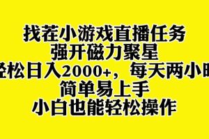 （8180期）找茬小游戏直播，强开磁力聚星，轻松日入2000+，小白也能轻松上手[中创网]