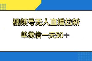 （8285期）视频号无人直播拉新，新老用户都有收益，单微信一天50+[中创网]