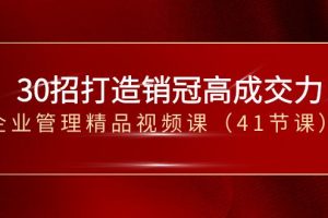 （8477期）30招-打造销冠高成交力-企业管理精品视频课（41节课）[中创网]