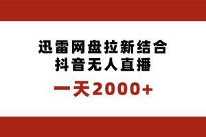 （8551期）一天2000+迅雷网盘拉新结合抖音无人直播，独创玩法保姆级教学[中创网]