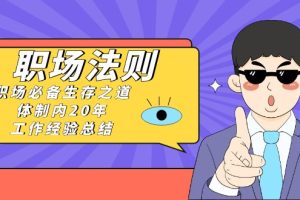 （8557期）《职场 法则》职场必备生存之道，体制内20年 工作经验总结（17节课）[中创网]