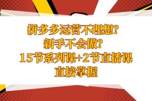 （8479期）拼多多运营不理想？新手不会做？15节系列课+2节直播课，直接掌握[中创网]