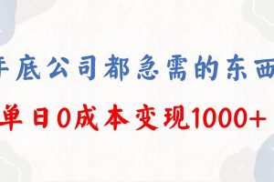 （8497期）年底必做项目，每个公司都需要，今年别再错过了，0成本变现，单日收益1000[中创网]