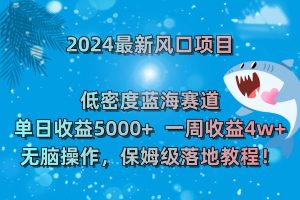 （8545期）2024最新风口项目 低密度蓝海赛道，日收益5000+周收益4w+ 无脑操作，保…[中创网]