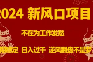 （8587期）2024新风口项目，不在为工作发愁，长期稳定，日入过千 逆风翻盘不是梦[中创网]