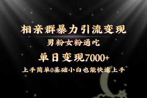 （8781期）全网首发相亲群暴力引流男粉女粉通吃变现玩法，单日变现7000+保姆教学1.0[中创网]