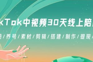 （8963期）TikTok中视频-30天线上陪跑班：注册/养号/素材/剪辑/搭建/制作/提现/等等[中创网]