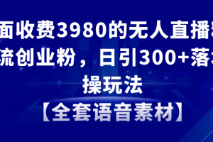 （8830期）无人直播精准引流创业粉，日引300+落地实操玩法【全套语音素材】[中创网]