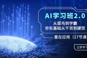 （8964期）AI学习班2.0：从菜鸟到学霸，夯实基础从干货到硬货，重在应用（17节课）[中创网]