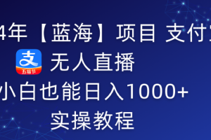 （9084期）2024年【蓝海】项目 支付宝无人直播 小白也能日入1000+  实操教程[中创网]