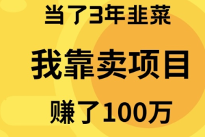 （9100期）当了3年韭菜，我靠卖项目赚了100万[中创网]