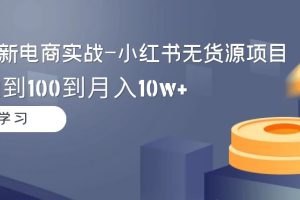 （9169期）2024全新电商实战-小红书无货源项目：从0到1到100到月入10w+[中创网]