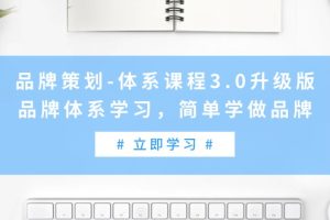 （9284期）品牌策划-体系课程3.0升级版，品牌体系学习，简单学做品牌（高清无水印）[中创网]