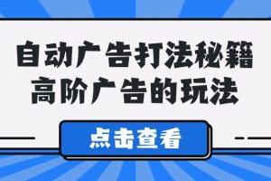 （9298期）A lice自动广告打法秘籍，高阶广告的玩法[中创网]