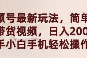 （9486期）视频号最新玩法，简单搬运带货视频，日入2000+，新手小白手机轻松操作[中创网]