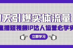 （9593期）7天引爆实体流量，老板直播短视频IP达人运营必学实操课（56节高清无水印）[中创网]