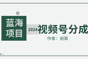 （9676期）【蓝海项目】2024年视频号分成计划，快速开分成，日爆单8000+，附玩法教程[中创网]