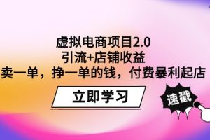 （9645期）虚拟电商项目2.0：引流+店铺收益  卖一单，挣一单的钱，付费暴利起店[中创网]