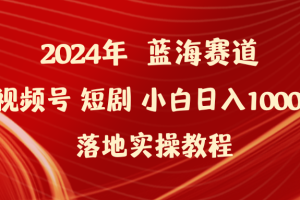 （9634期）2024年蓝海赛道视频号短剧 小白日入1000+落地实操教程[中创网]