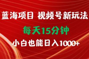 （9813期）蓝海项目视频号新玩法 每天15分钟 小白也能日入1000+[中创网]