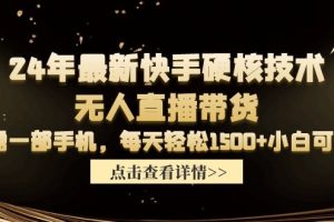 （9779期）24年最新快手硬核技术无人直播带货，只需一部手机 每天轻松1500+小白可操作[中创网]