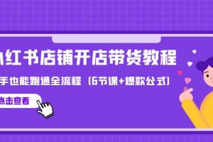 （9883期）最新小红书店铺开店带货教程，新手也能跑通全流程（6节课+爆款公式）[中创网]