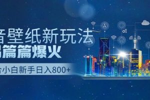 （9842期）抖音壁纸号新玩法，作品篇篇爆火，日收益500+[中创网]