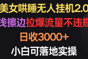 （9906期）美女哄睡无人挂机2.0，浅擦边拉爆流量不违规，日收3000+，小白可落地实操[中创网]