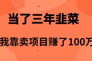 （10149期）当了3年韭菜，我靠卖项目赚了100万[中创网]