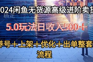 （10332期）2024闲鱼无货源高级进阶卖货5.0，养号＋选品＋上架＋优化＋出单整套流程[中创网]