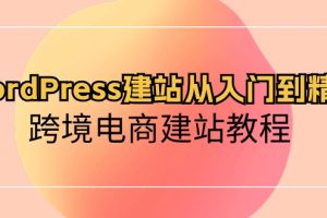 （10313期）WordPress建站从入门到精通，跨境电商建站教程[中创网]