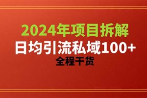 （10289期）2024项目拆解日均引流100+精准创业粉，全程干货[中创网]