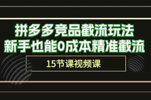 （10301期）拼多多竞品截流玩法，新手也能0成本精准截流（15节课）[中创网]