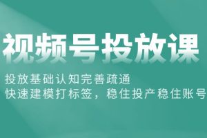 （10205期）视频号投放课：投放基础认知完善疏通，快速建模打标签，稳住投产稳住账号[中创网]