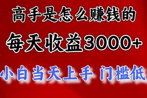 （10436期）高手是怎么赚钱的，一天收益3000+ 这是穷人逆风翻盘的一个项目，非常稳…[中创网]