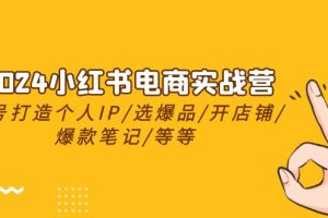 （10375期）2024小红书电商实战营，养号打造IP/选爆品/开店铺/爆款笔记/等等（24节）[中创网]