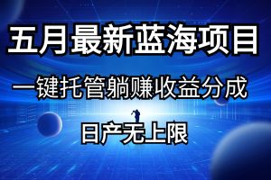 （10469期）五月刚出最新蓝海项目一键托管 躺赚收益分成 日产无上限[中创网]