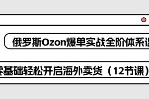 （10555期）俄罗斯 Ozon-爆单实战全阶体系课，零基础轻松开启海外卖货（12节课）[中创网]