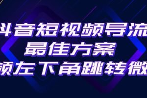 （10527期）抖音短视频引流导流最佳方案，视频左下角跳转微信，外面500一单，利润200+[中创网]